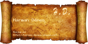 Harman Dénes névjegykártya